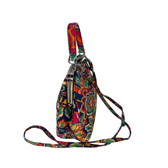 Vera Bradley Cotton Carson Mini Shoulder Bag With Vibrant Floral Paisley Pattern - Picture 6 of 12